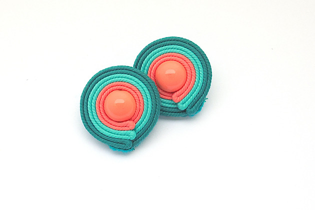 kolczyki soutache Pastelowe lato - mini 2
