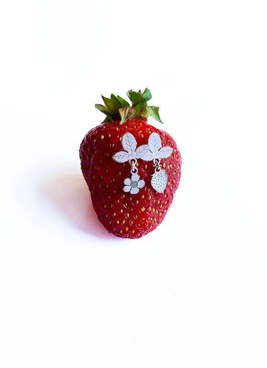 kolczyki srebrne Fresa- kolczyki srebrne Truskawki- Strawberries & Cherries