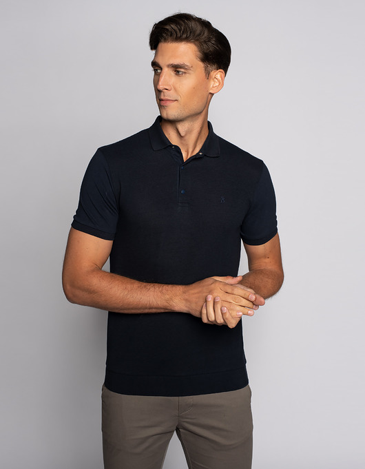 t-shirty męskie Koszulka męska polo pianetta granatowy