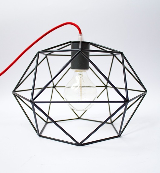 Geometryczna lampa wisząca czarna hexal design