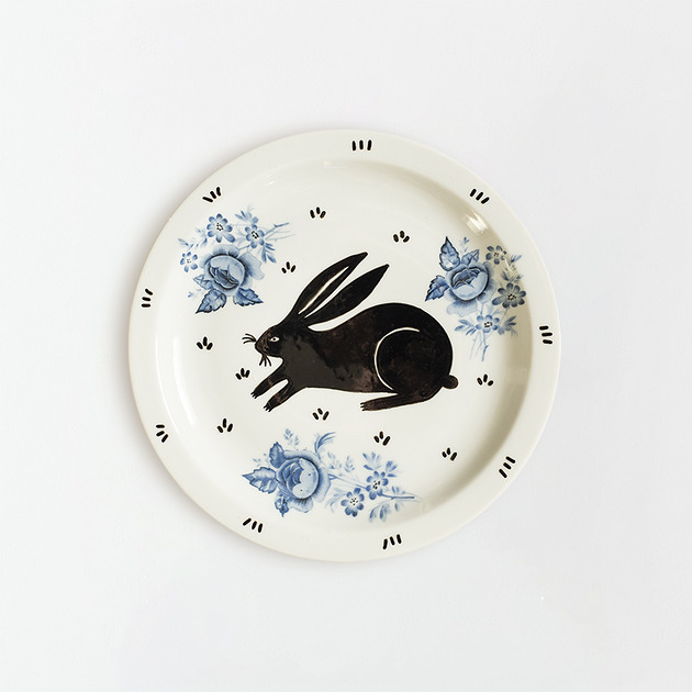 Ozdoby na ścianę Talerz na ścianę - królik
