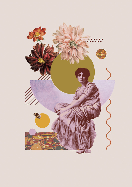 plakaty Plakat Kolaż Październikowe Dalie