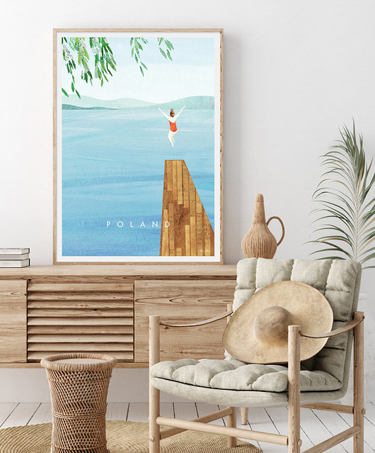 plakaty Polska - lato nad jeziorem - plakat art giclee