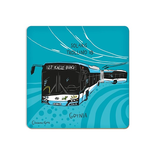 podkładki do kuchni Podkładka pod kubek Gdynia Trolejbus Solaris