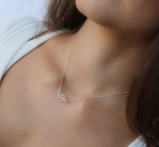 srebrne naszyjniki Naszyjnik kryształ górski- srebro 925