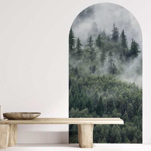 tapety i naklejki ścienne Naklejka Ścienna Las We Mgle Łuk 100x200cm