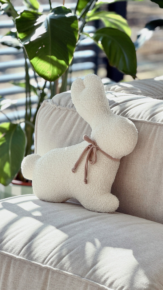 poduszki, poszewki - różne Poduszka zajączek zając boucle off white