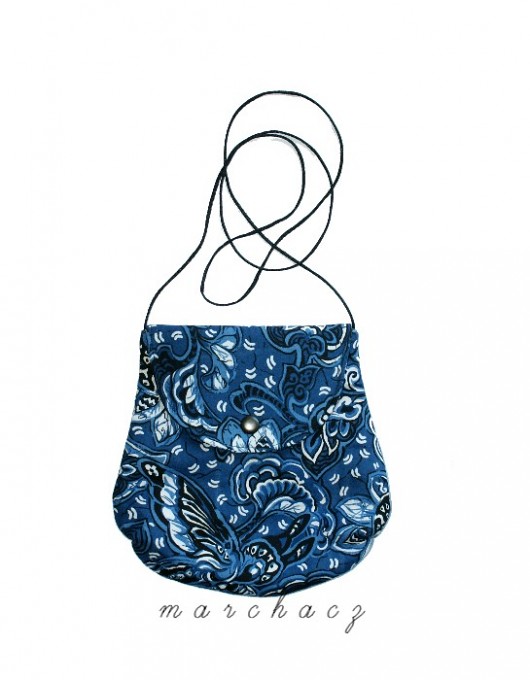 Minitorebka _ floral blue Manufaktura broszki
