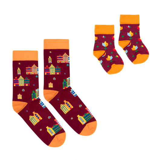 Zestaw 2 par skarpetek dla Mamy i Niemowlaka FAVES. Socks&Friends