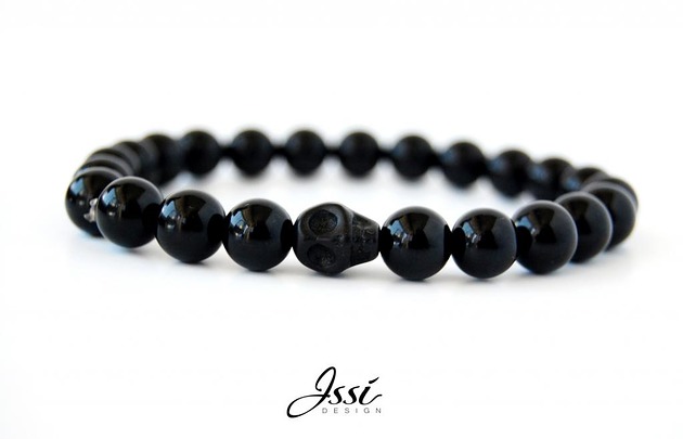 biżuteria męska bransoletka męska BLACK SKULL