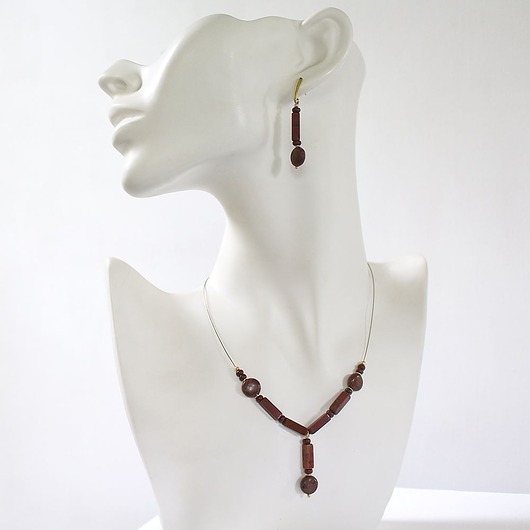 komplet biżuterii Filigranowy komplet z jaspisem czerwonym