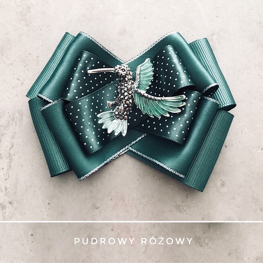 Brosza  zielona Koliber SPRING New Pudrowy Różowy