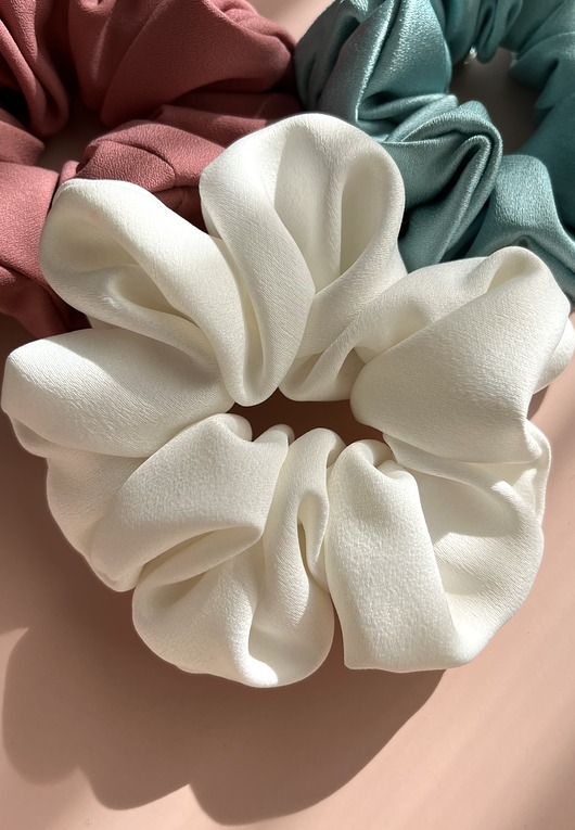 gumki do włosów Biała scrunchie White
