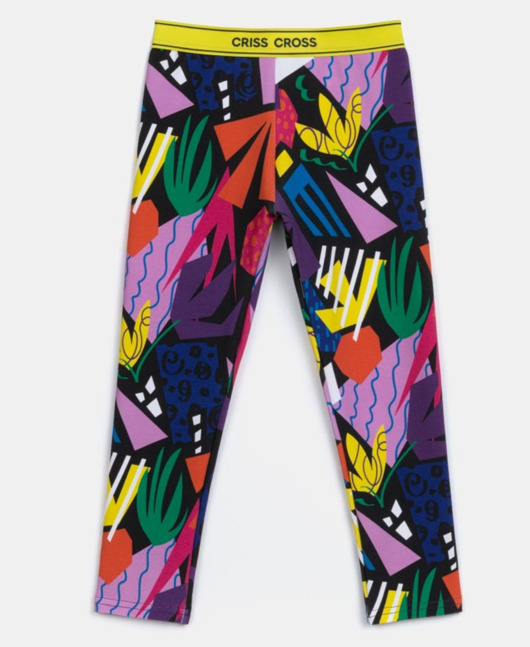 legginsy i getry dla dziewczynki Legginsy bawełniane w kolorowe wzory