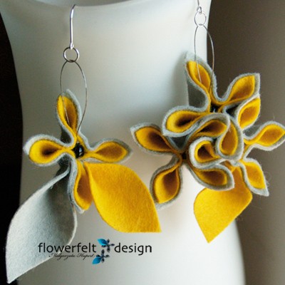 SunFlowers -Biżuteria Autorska FlowerFelt Design