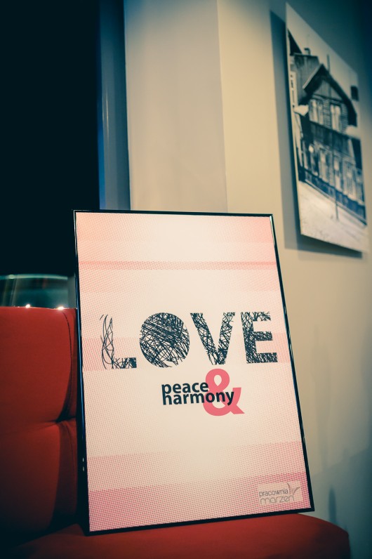 plakat LOVE PEACE & HARMONY 21x30 cm Pracownia Marzen