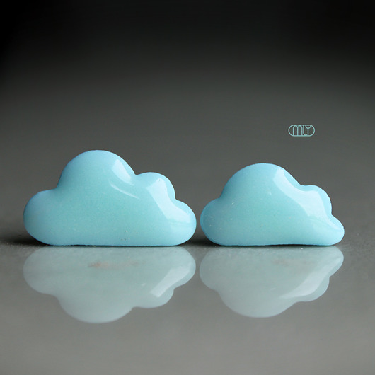 kolczyki ceramiczne Cumulusy /stal chirurgiczna/