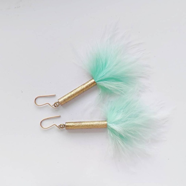 kolczyki z piórami PIÓRKO kolczyki