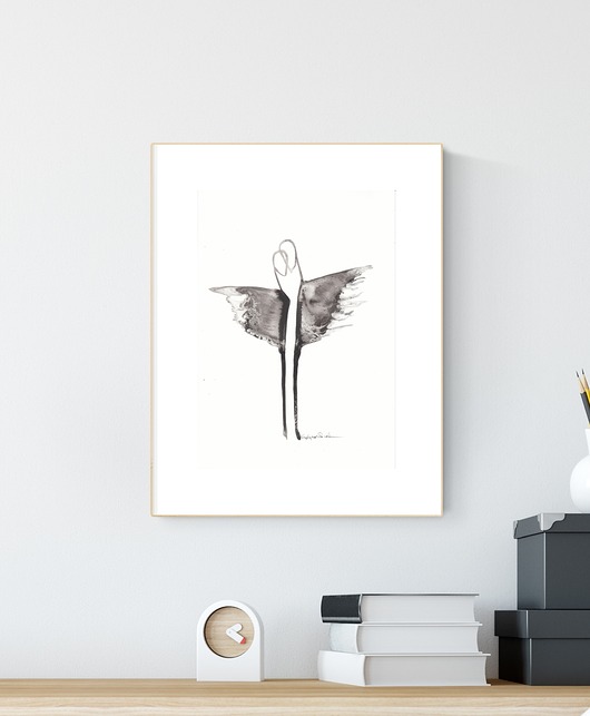 grafika 21X30 cm wykonana ręcznie MiniMalArt
