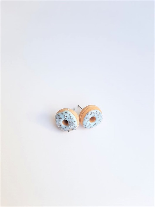 Sztyfty Donuts niebieskie ze srebrną posypką Wypieczone