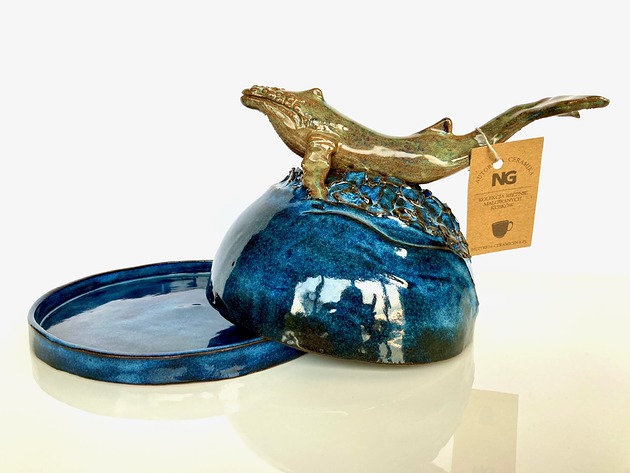 pojemniki kuchenne Maselnica- ceramiczna rzeźba.