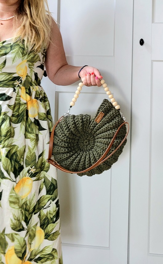 torby na ramię Torba muszla z sznurka bawełnianego na ramię " Seashell Bag" khaki