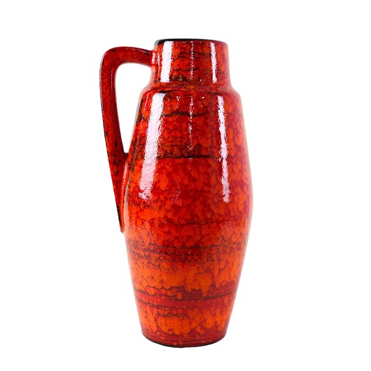 wazony Wazon ceramiczny czerwony, niemiecki design, lata 60, produkcja: West Germany