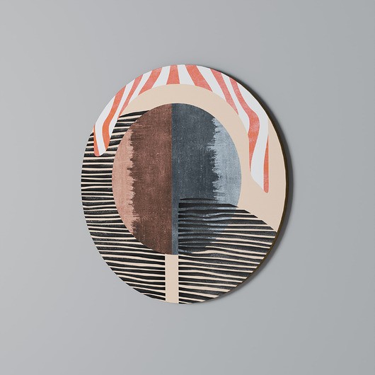 obrazy WHISPERS OF FORM Obraz okrągły 69cm - dekor dębu