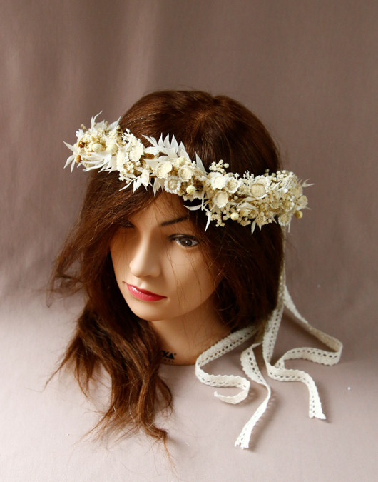 wianki komunijne Wianek komunijny, ślubny z suszonych kwiatów