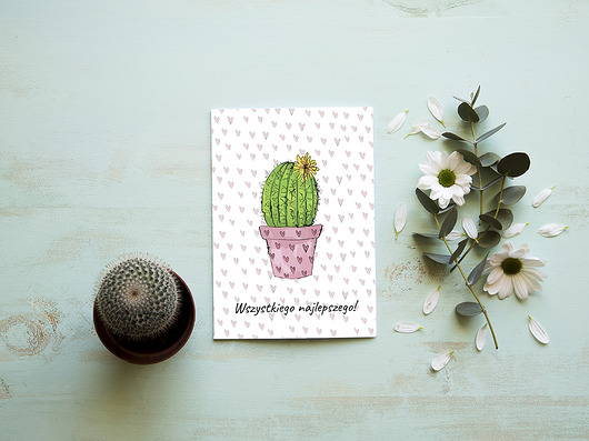 Kartka okolicznościowa "Cactus Lover" Joanna Klupś