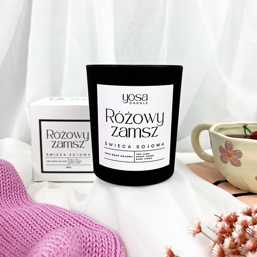 świece zapachowe Świeca Sojowa Różowy Zamsz Premium 280g