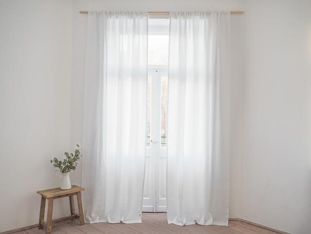 Zasłona z TUNELEM PURE WHITE so linen!
