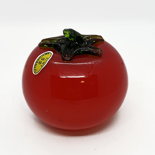 figurki i rzeźby Pomidor ze szkła w stylu vintage Murano, Niemcy lata 70.
