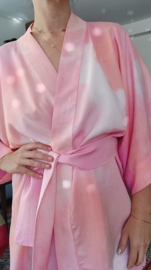 bluzki kimonowe damskie PASTEL ROMANCE - kimono ręcznie malowane