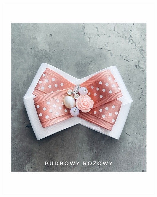 broszki Brosza Pink Peach   z  kwiatkami