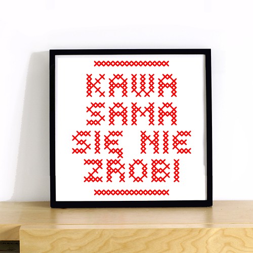 Kawa sama się nie zrobi - plakat ONE MUG A DAY
