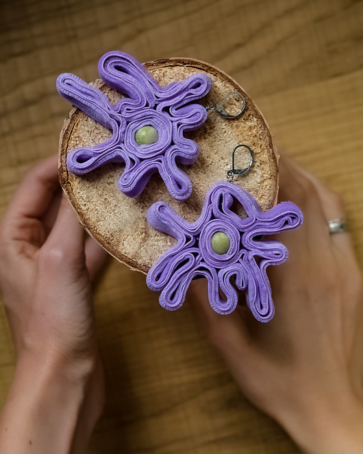 kolczyki soutache Duże kolczyki ROKOKO