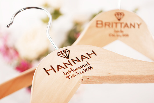 Zestaw 2 wieszaków ślubnych personalizowanych  MoodForWoodBridal