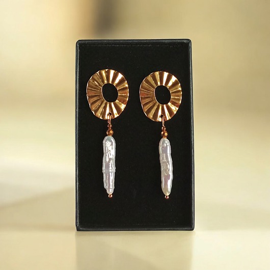 kolczyki z kamieniami Długie perły : kolczyki : wyjątkowy prezent PREMIUM : IV