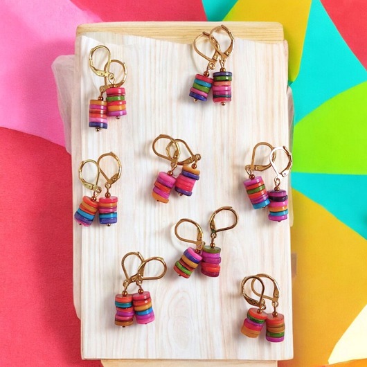 kolczyki z kamieniami Kolczyki : SUMMER collection: masa perłowa : krótkie