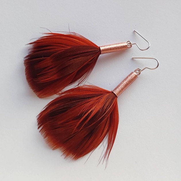 kolczyki z piórami PIÓRKO kolczyki