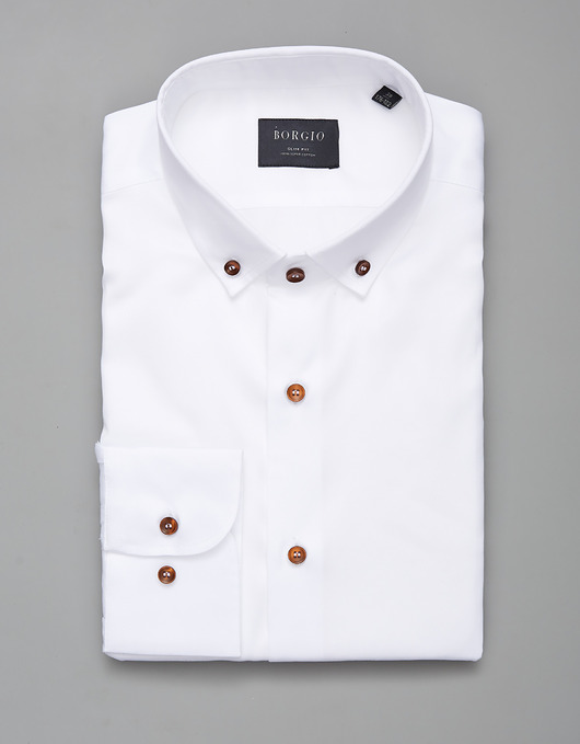 koszule męskie koszula męska bawełna dł. rękaw biały slim fit  00248 176/182 38