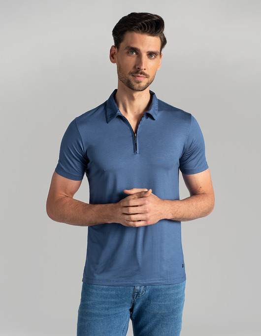 t-shirty męskie Koszulka polo męska vittoria niebieski
