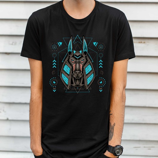 t-shirty męskie Koszulka organiczna z nadrukiem Anubis