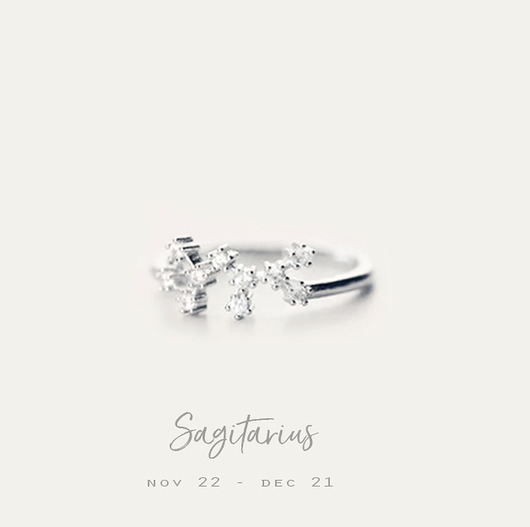 pierścionki srebrne Sagitarius - konstelacja Strzelca srebrny pierścionek