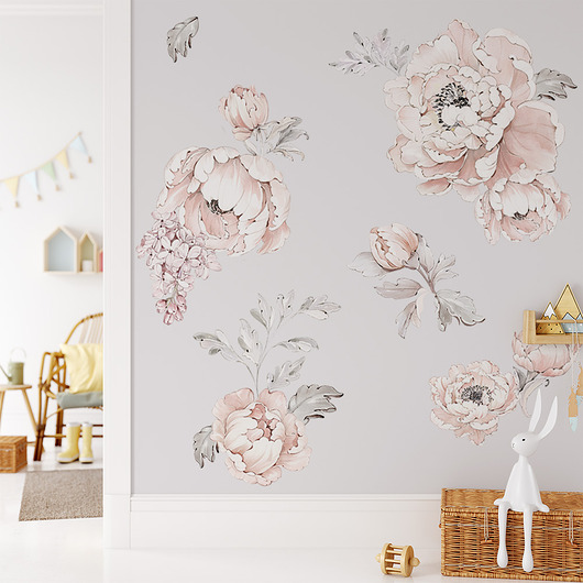 naklejki ścienne do pokoju dziecka Naklejki "Tea peonies"