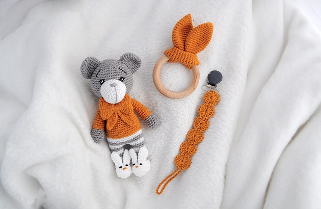 pokój dziecka - różne Zestaw prezentowy  - musztarda/szary