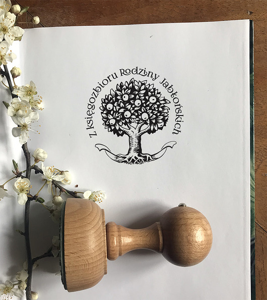 stemple Drzewo Jabłoń personalizowany stempel Ex Libris