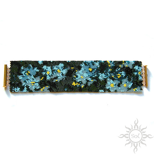Forget Me Not, szeroka wyplatana bransoleta Sol