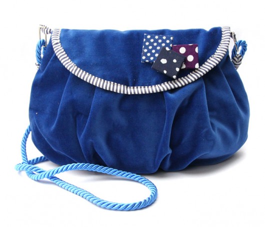 torebka mini&#039;midi - paski kropki blue - elfagado